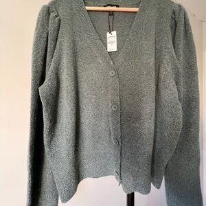 NWT Green Cardigan Sweater size Large